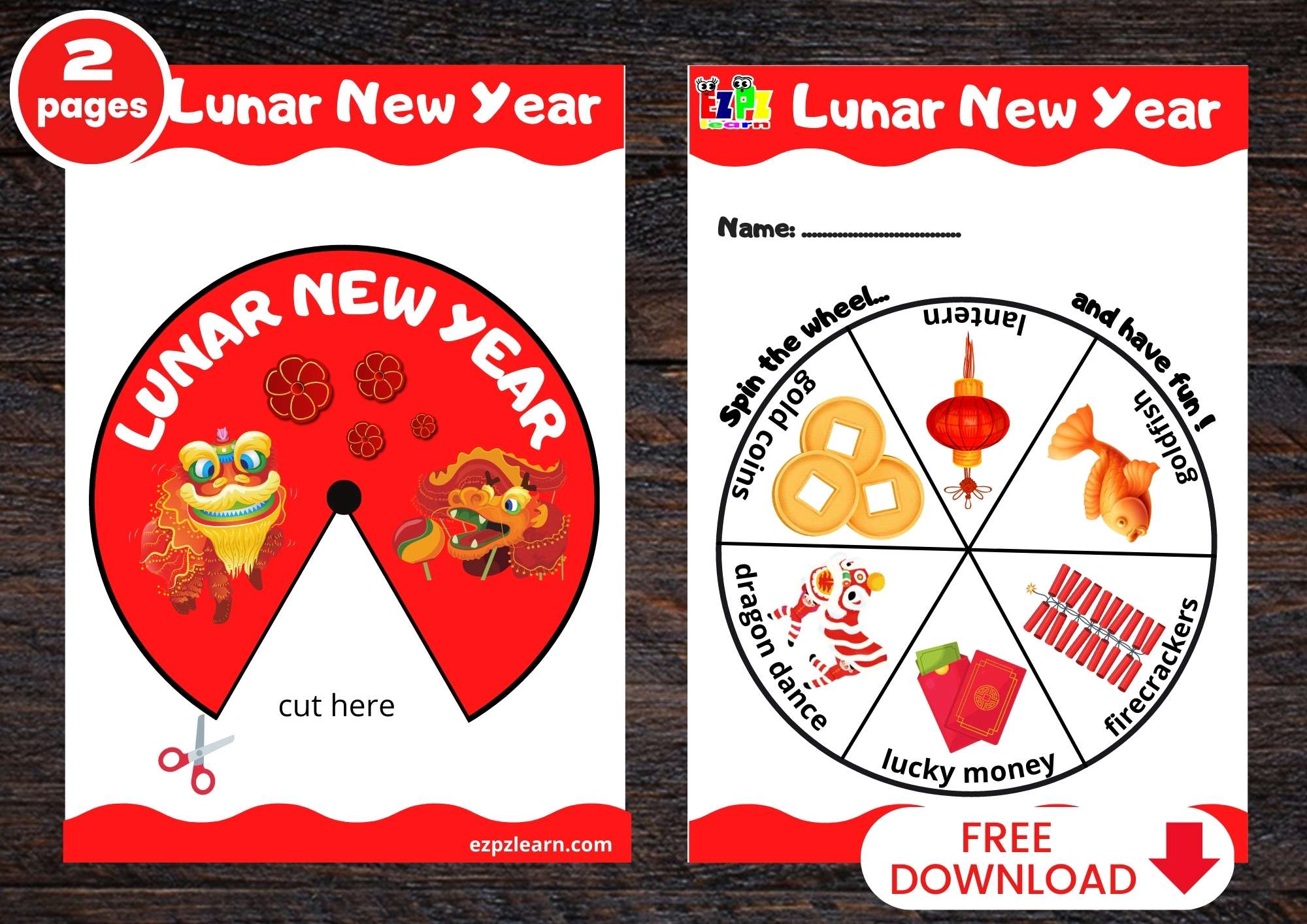 Lunar New Year Large Word Wheel1  Free PDF Download